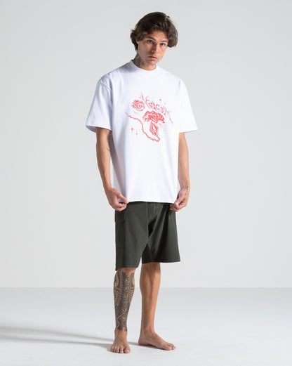 Camiseta Comfort Fit Volcom Death Truction Branca
