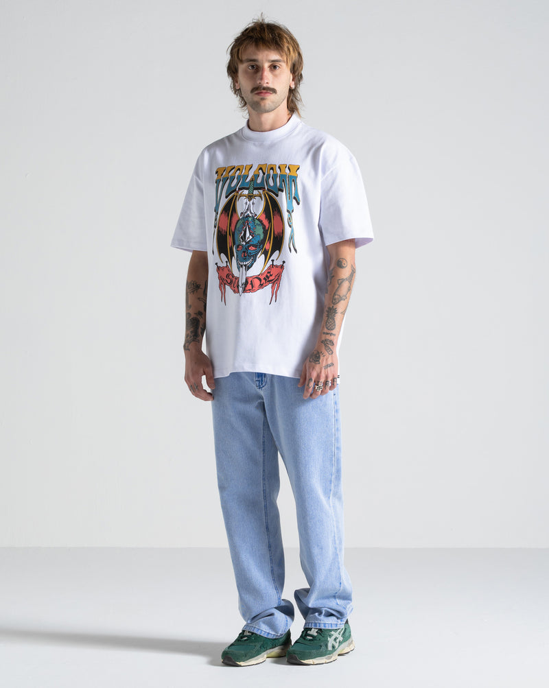 Camiseta Comfort Fit Volcom World Weapon Branca