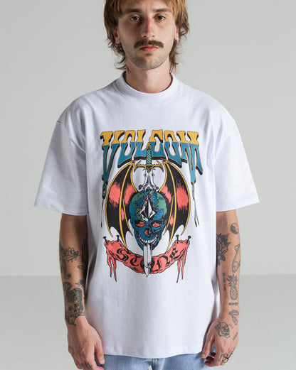 Camiseta Comfort Fit Volcom World Weapon Branca