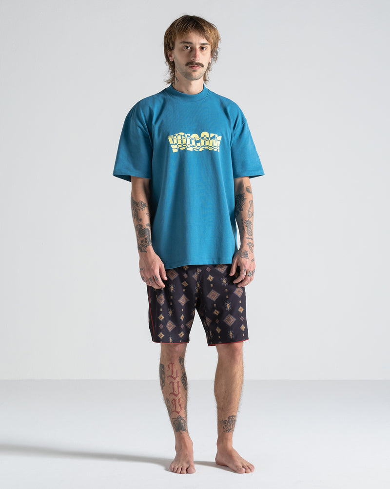 Camiseta Comfort Fit Volcom Fenderbender Azul