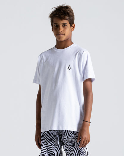 Camiseta Volcom Iconic Juvenil Branca