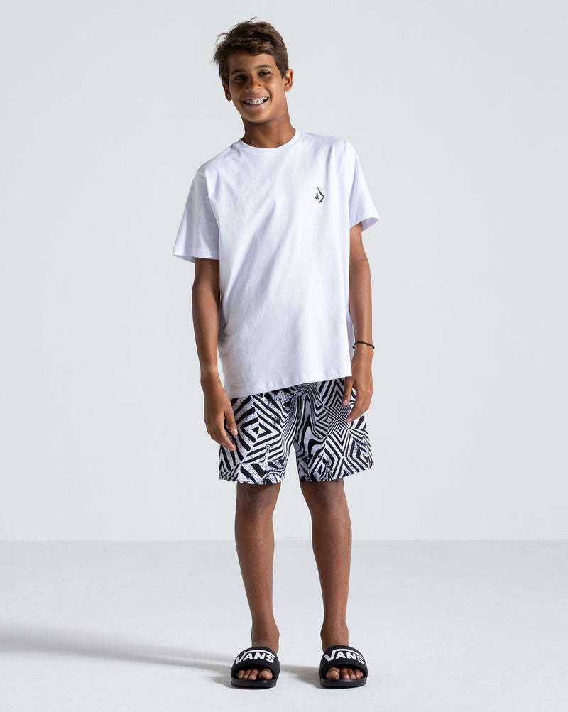 Camiseta Volcom Iconic Juvenil Branca