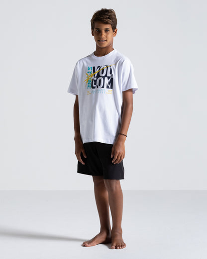 Camiseta Volcom Outta No Where Juvenil Branca