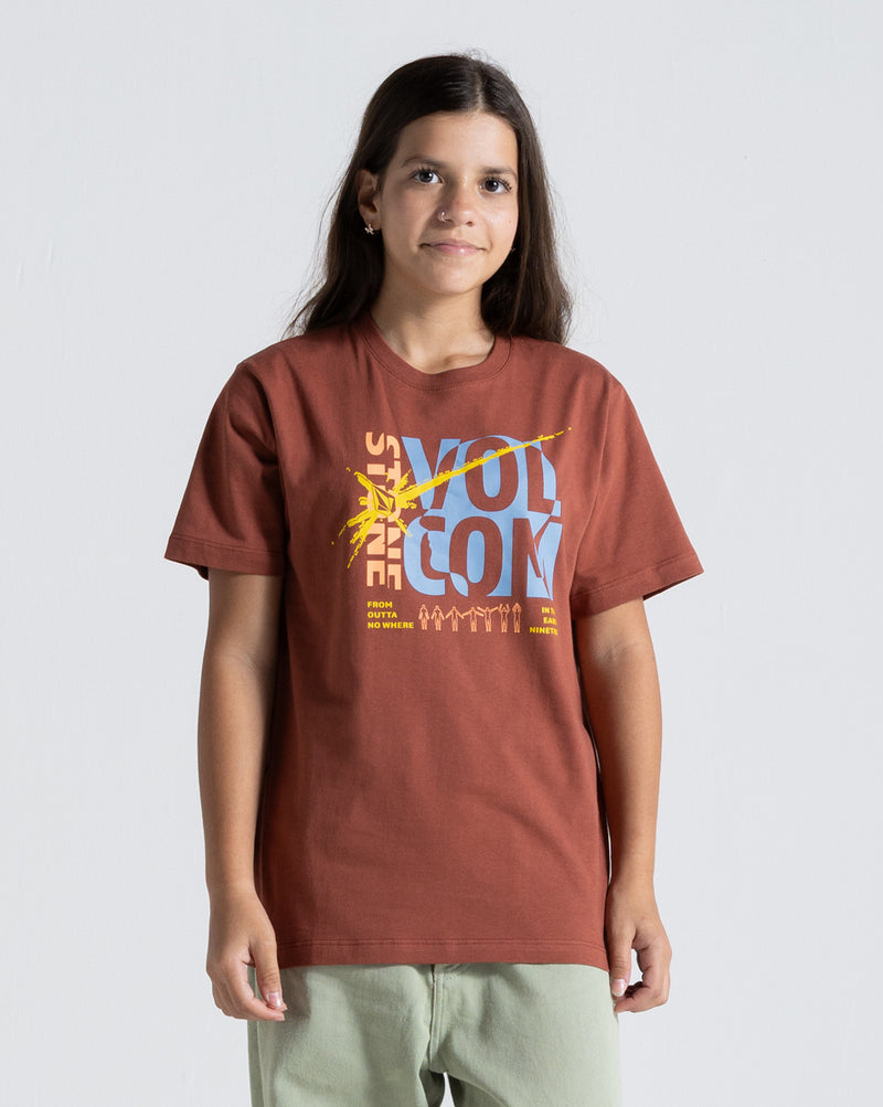 Camiseta Volcom Outta No Where Juvenil Vermelha