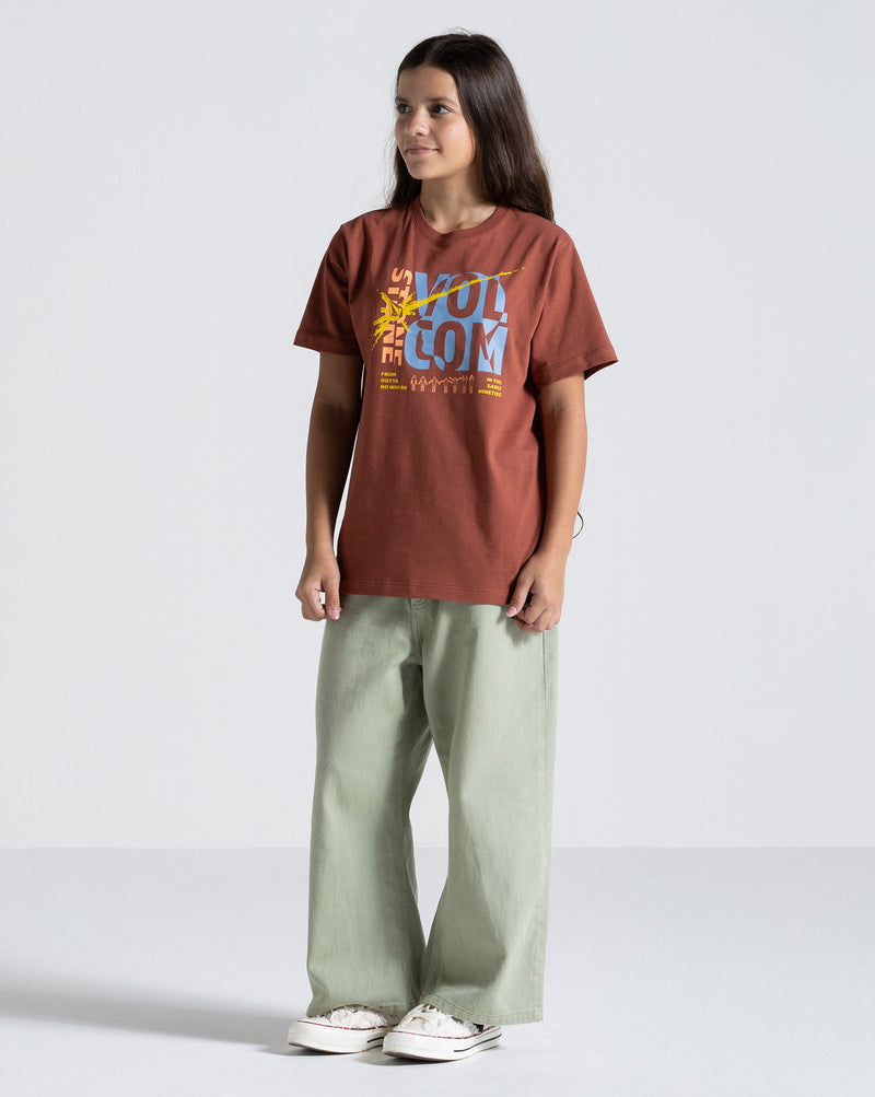 Camiseta Volcom Outta No Where Juvenil Vermelha