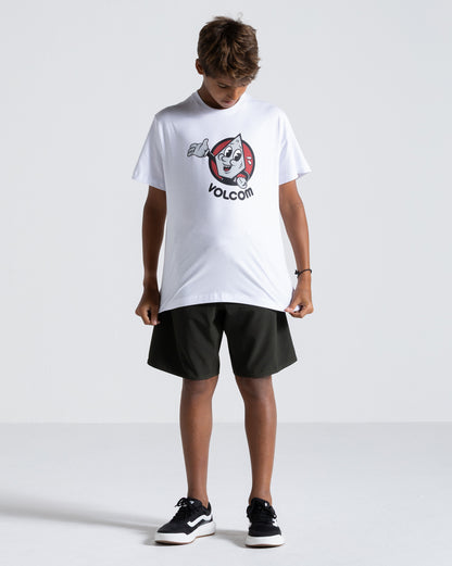 Camiseta Volcom Mr Stone Juvenil Branca