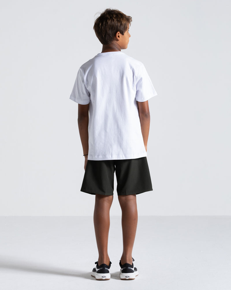 Camiseta Volcom Mr Stone Juvenil Branca