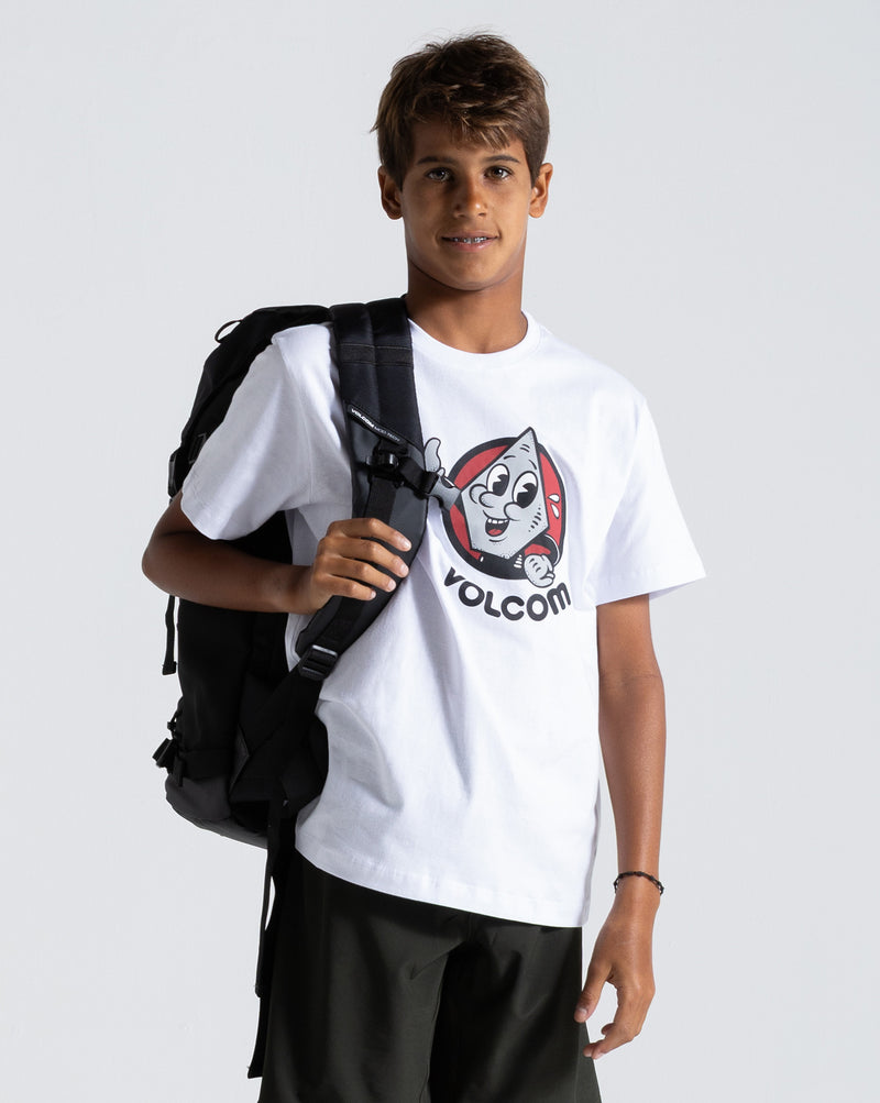 Camiseta Volcom Mr Stone Juvenil Branca