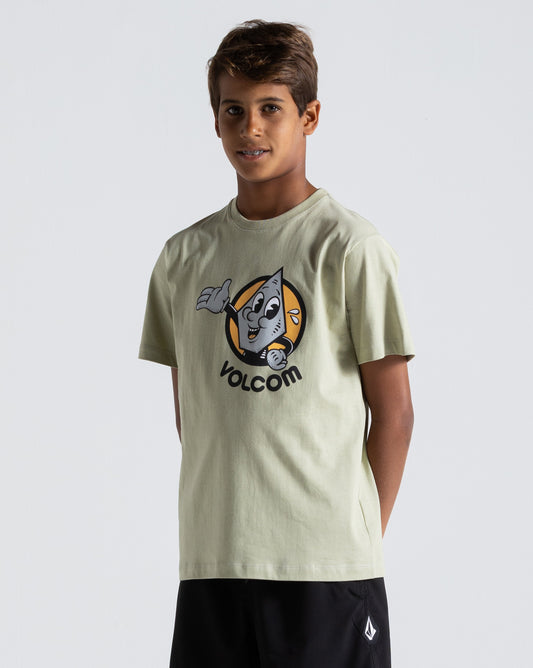 Camiseta Volcom Mr Stone Juvenil Verde Clara