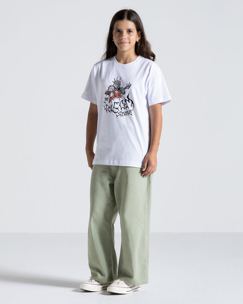 Camiseta Volcom Spikesnight Juvenil Branca