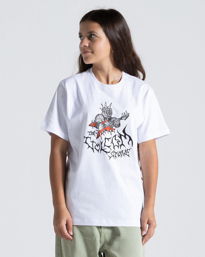 Camiseta Volcom Spikesnight Juvenil Branca