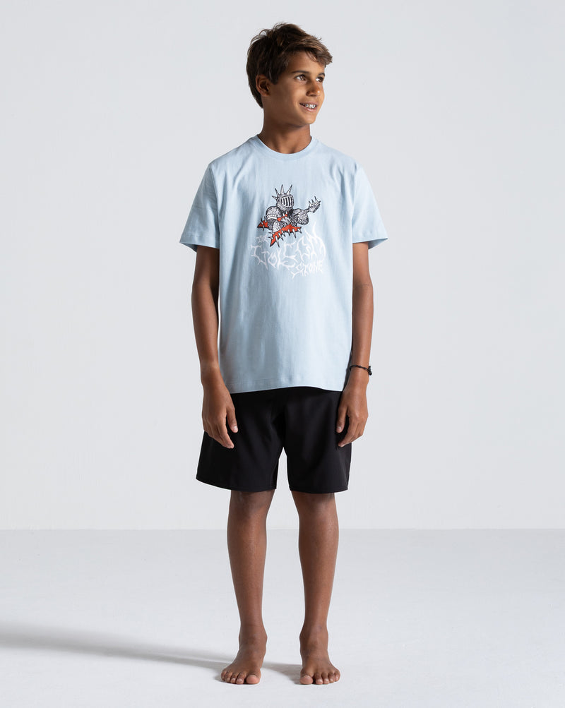 Camiseta Volcom Spikesnight Juvenil Azul Clara