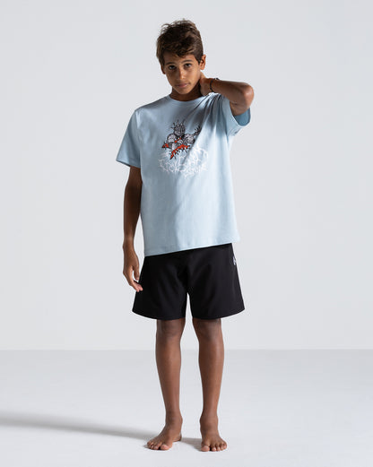 Camiseta Volcom Spikesnight Juvenil Azul Clara