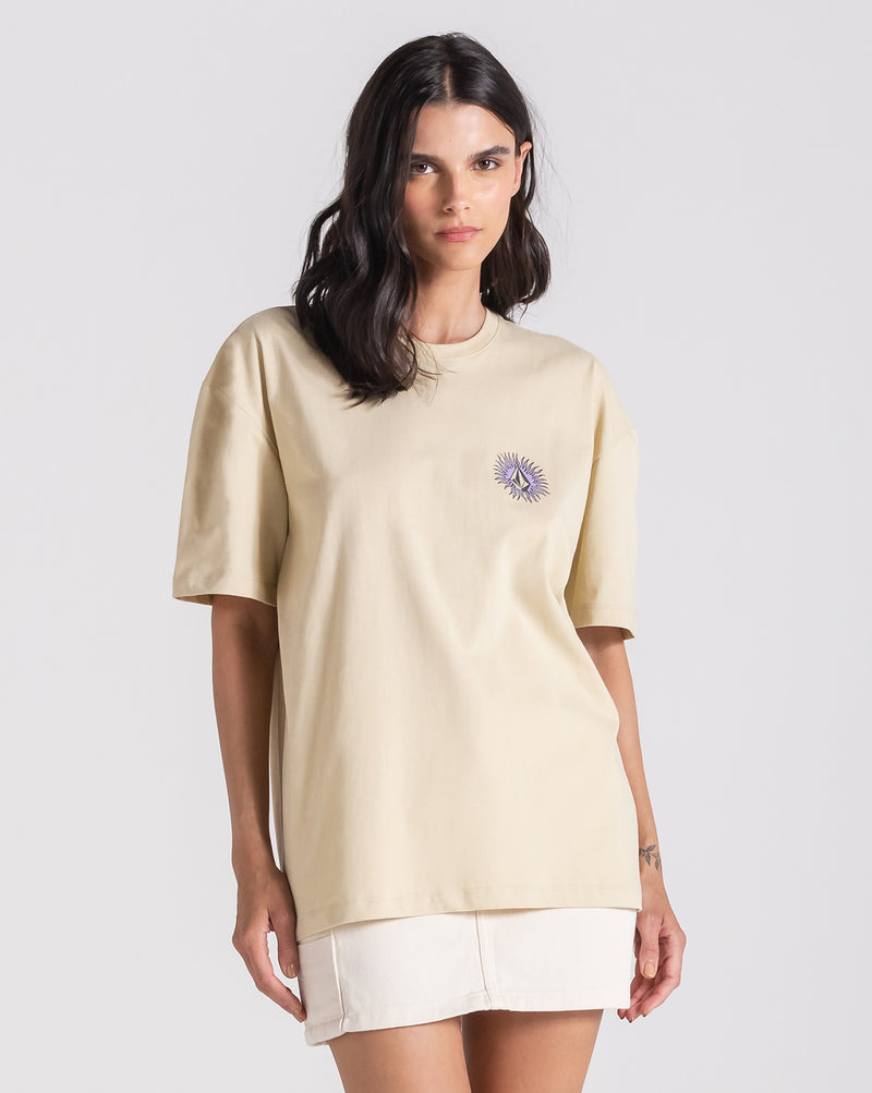 Camiseta Volcom Stones Throw Bege