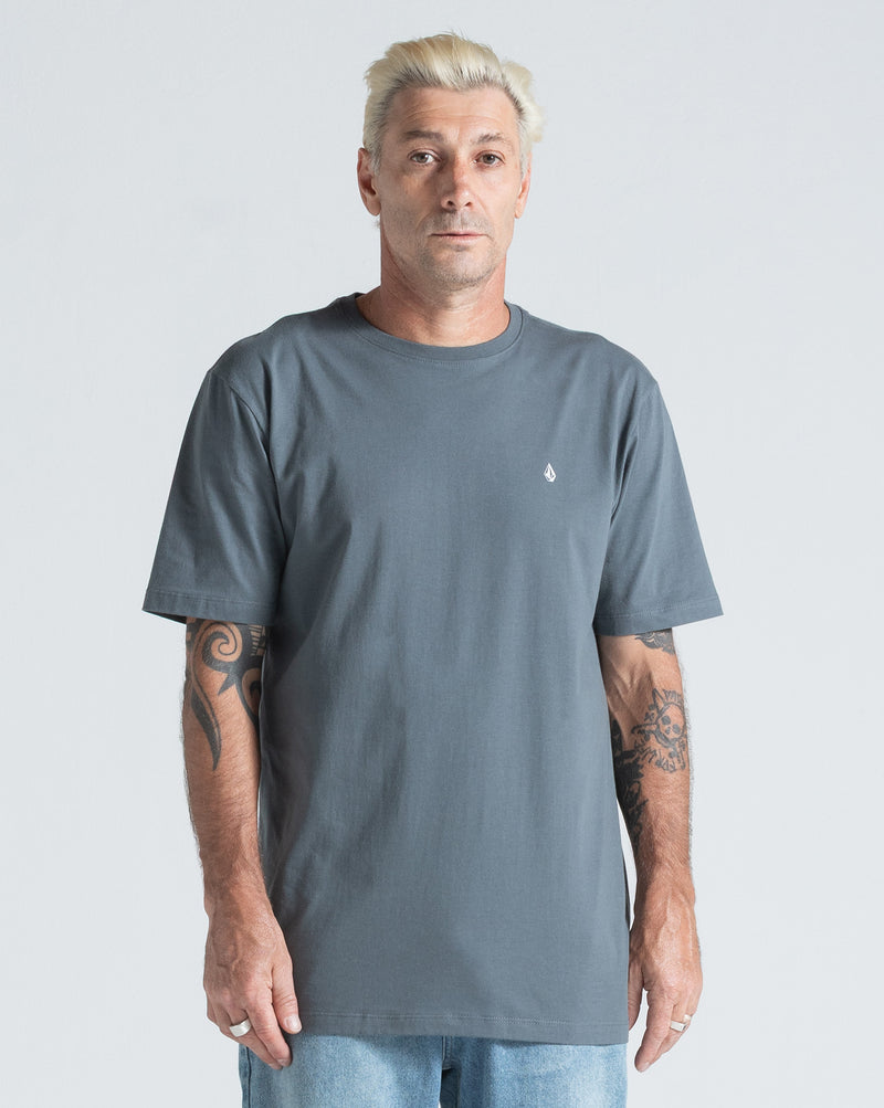 Camiseta Regular Volcom Stone Blanks Cinza Chumbo