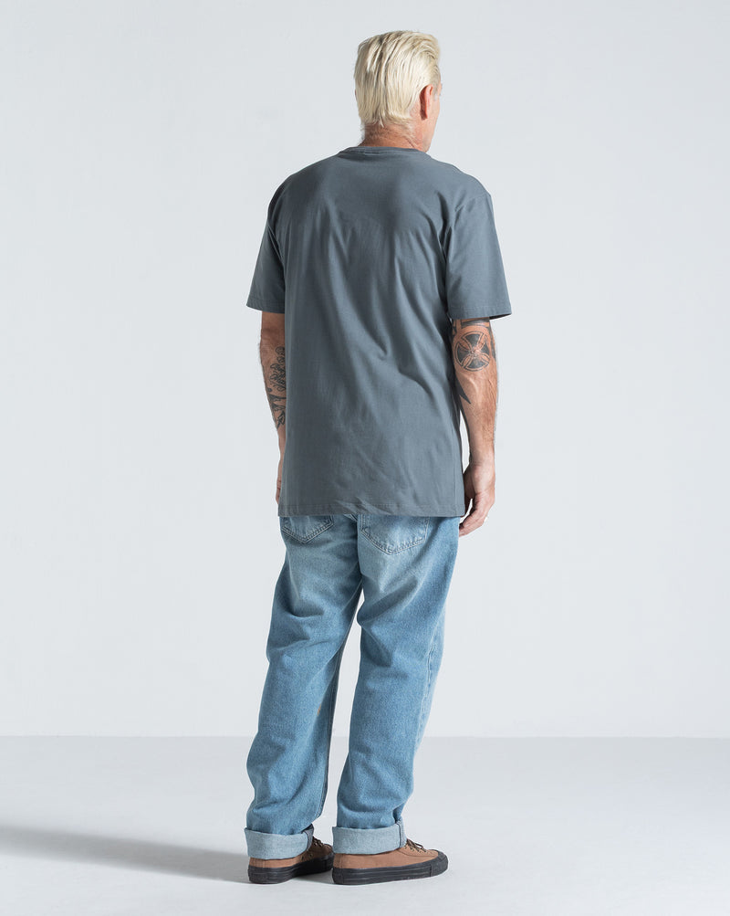 Camiseta Regular Volcom Stone Blanks Cinza Chumbo