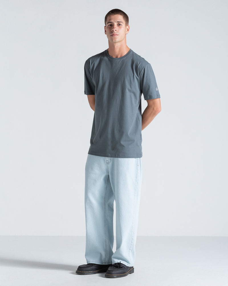 Camiseta Regular Volcom Solid Stone Cinza Chumbo