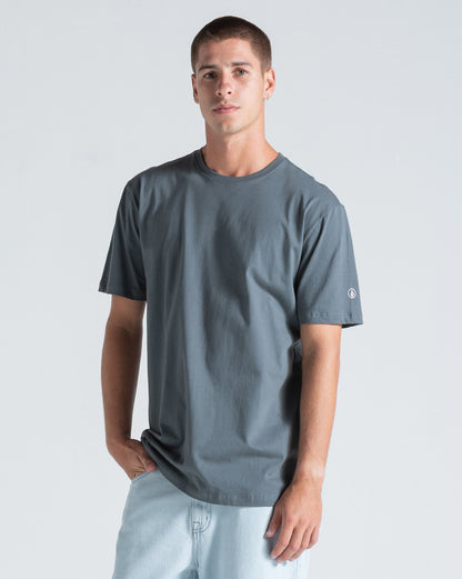 Camiseta Regular Volcom Solid Stone Cinza Chumbo