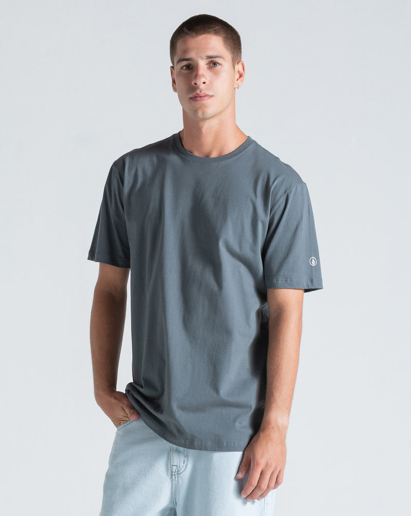 Camiseta Regular Volcom Solid Stone Cinza Chumbo