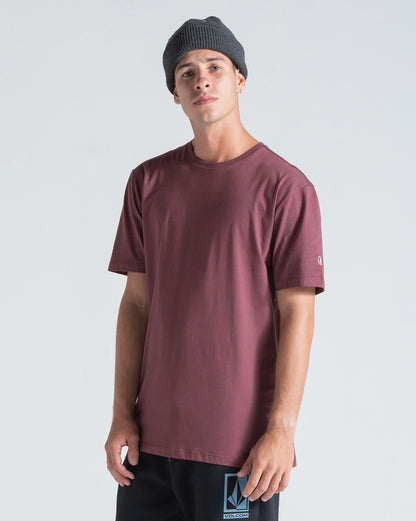 Camiseta Regular Volcom Solid Stone Bordô