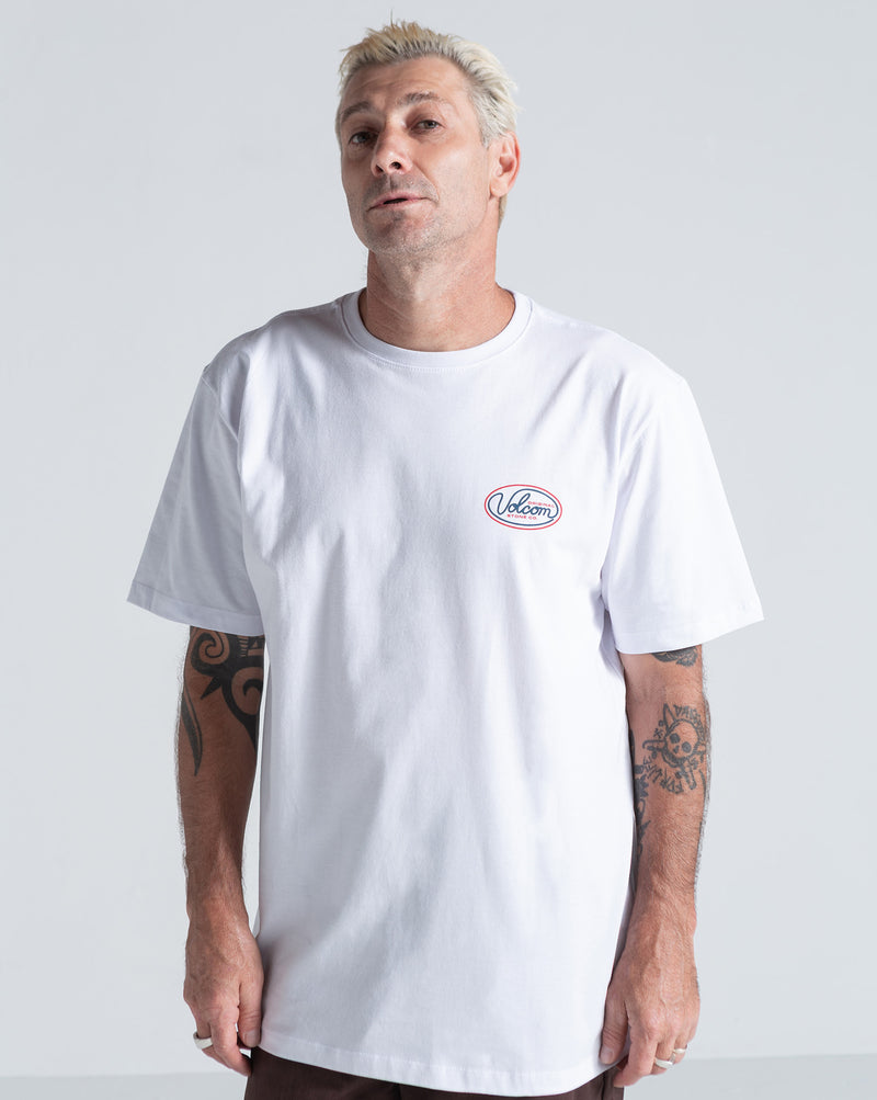 Camiseta Regular Volcom Clean Sweep Branca