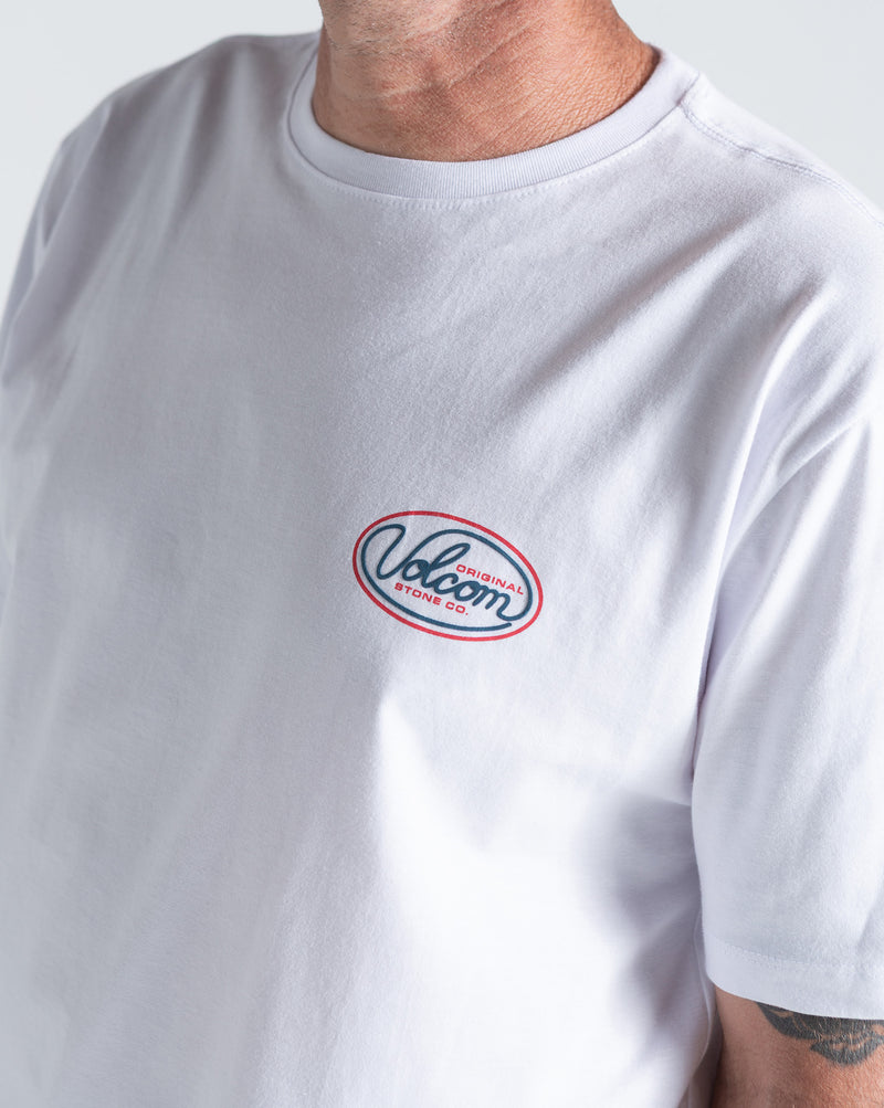Camiseta Regular Volcom Clean Sweep Branca