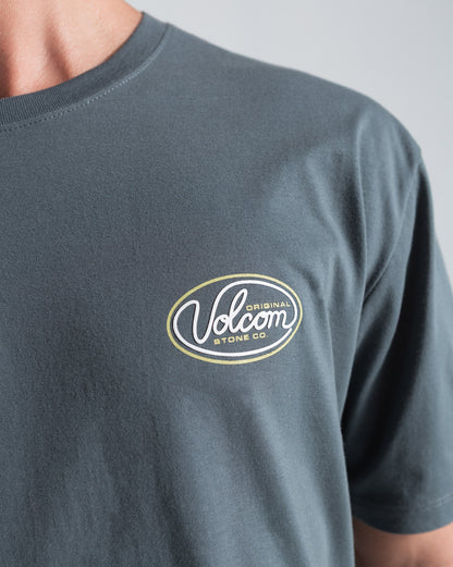 Camiseta Regular Volcom Clean Sweep Cinza Chumbo