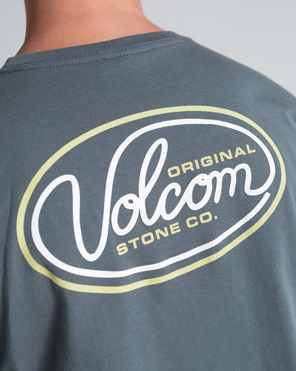 Camiseta Regular Volcom Clean Sweep Cinza Chumbo