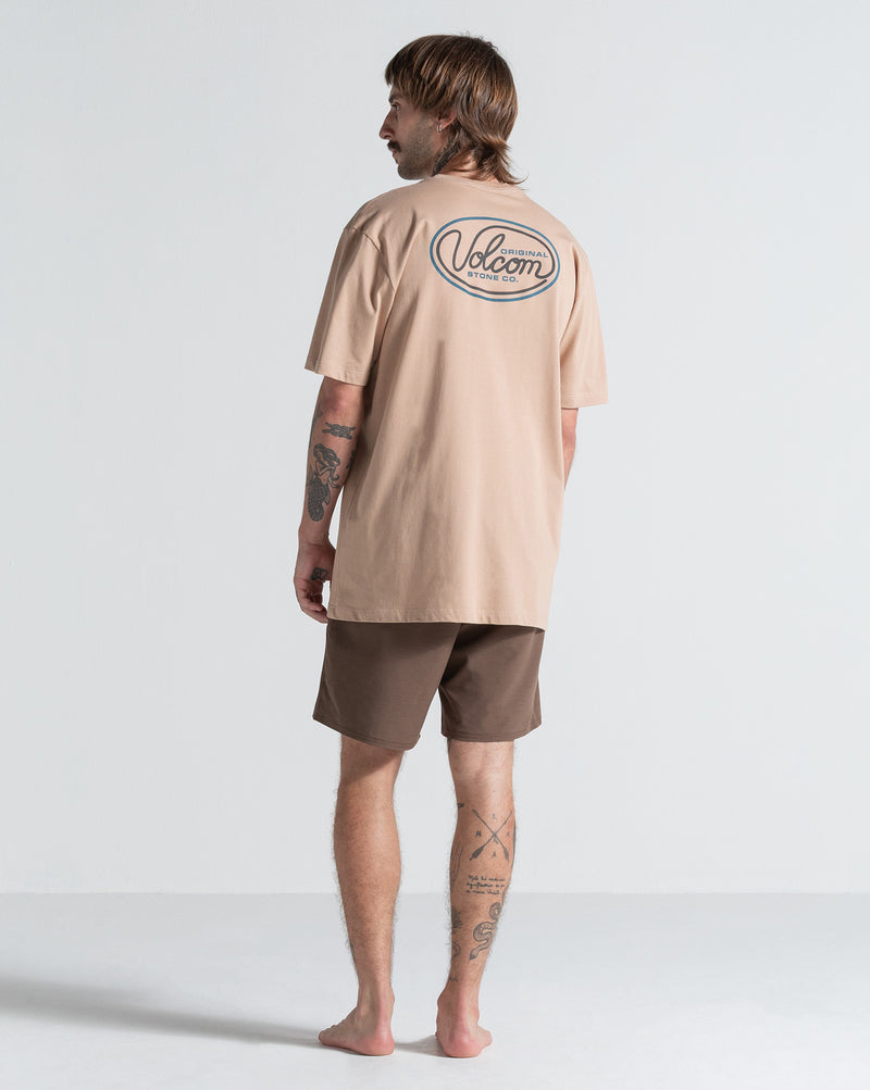 Camiseta Regular Volcom Clean Sweep Bege