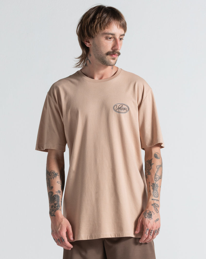 Camiseta Regular Volcom Clean Sweep Bege
