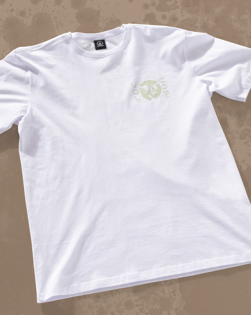 Camiseta Regular Volcom Handeling Branca