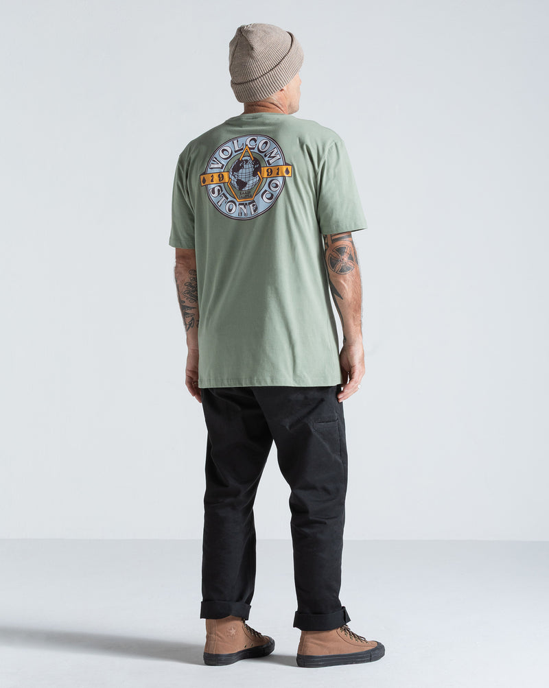 Camiseta Regular Volcom Earth tripper Verde Claro