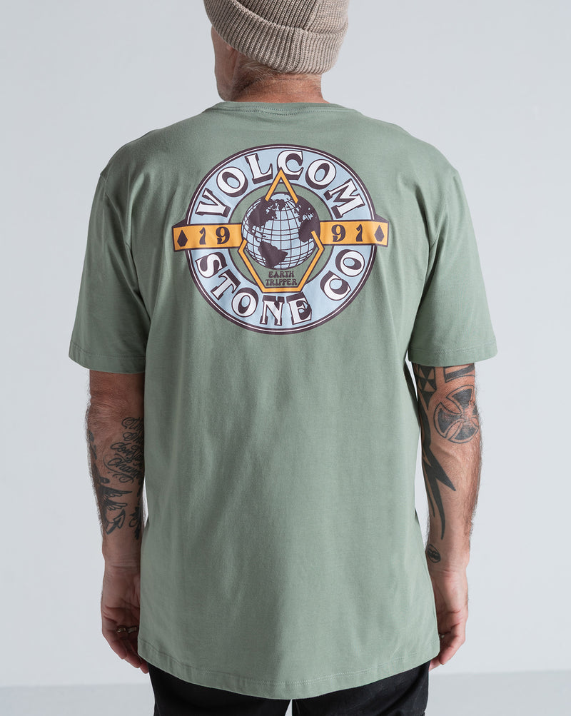 Camiseta Regular Volcom Earth tripper Verde Claro