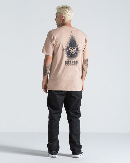 Camiseta Regular Volcom Gamma Doom Bege