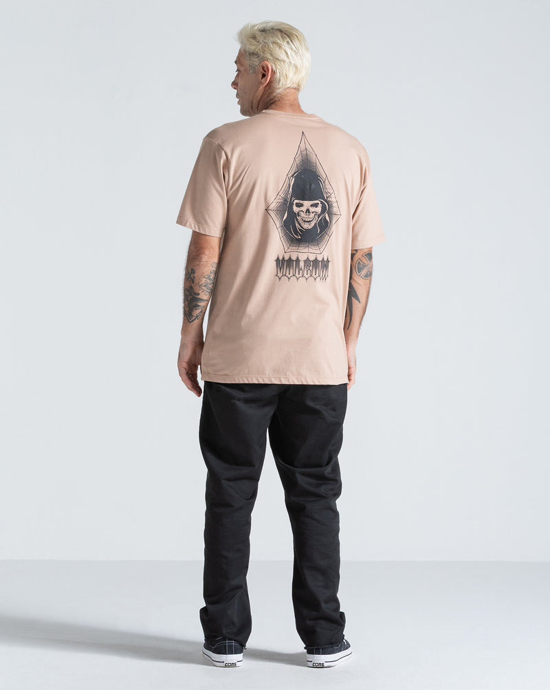 Camiseta Regular Volcom Gamma Doom Bege