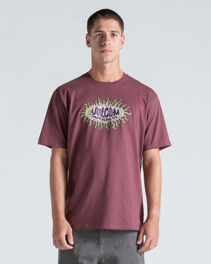 Camiseta Regular Volcom Live Wire Bordô