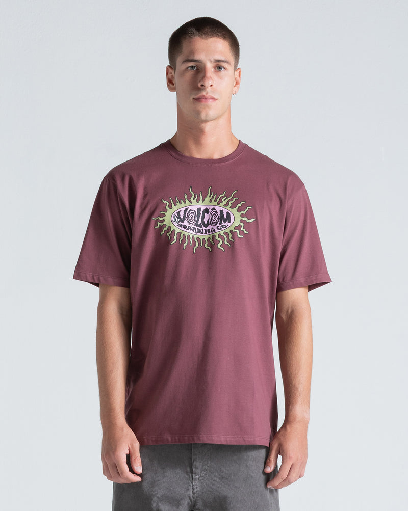 Camiseta Regular Volcom Live Wire Bordô