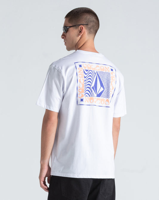 Camiseta Regular Volcom Wavy Train Branca