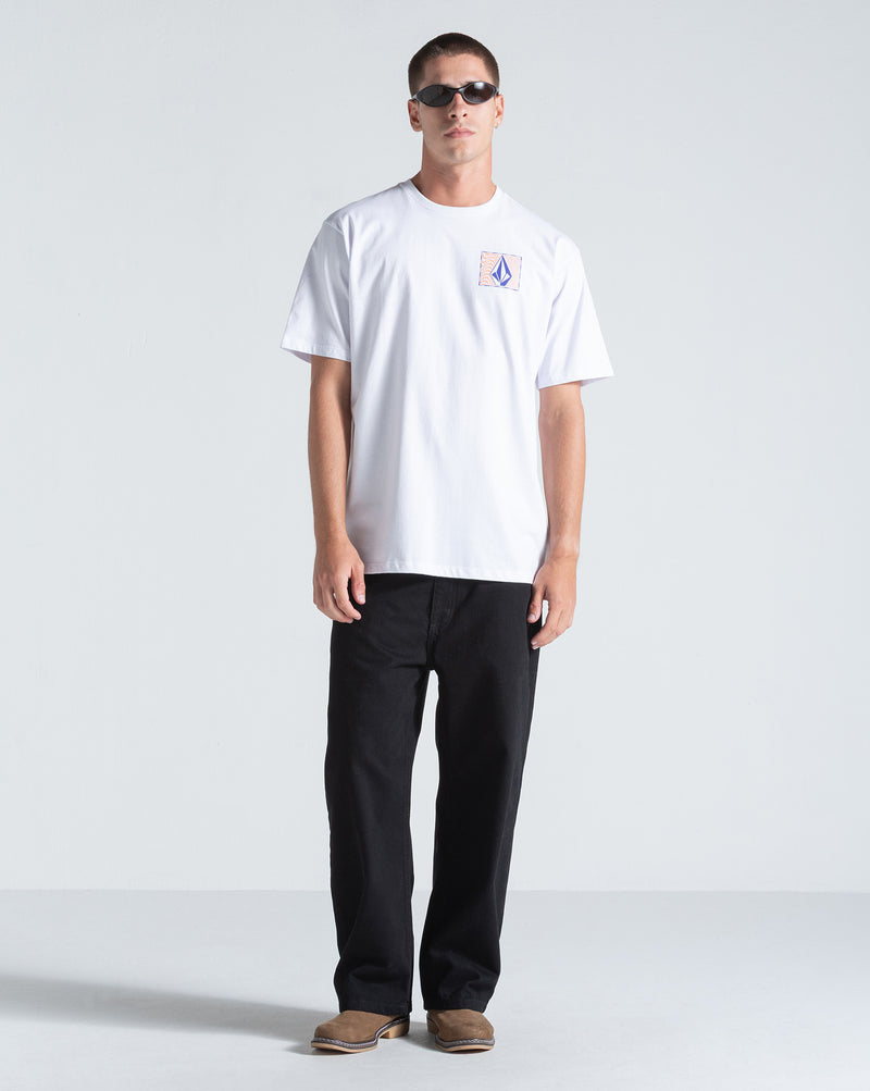 Camiseta Regular Volcom Wavy Train Branca