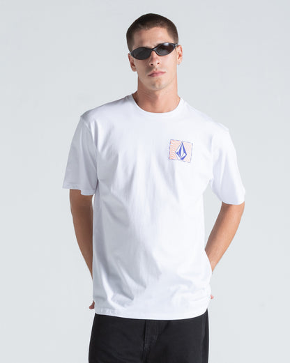 Camiseta Regular Volcom Wavy Train Branca