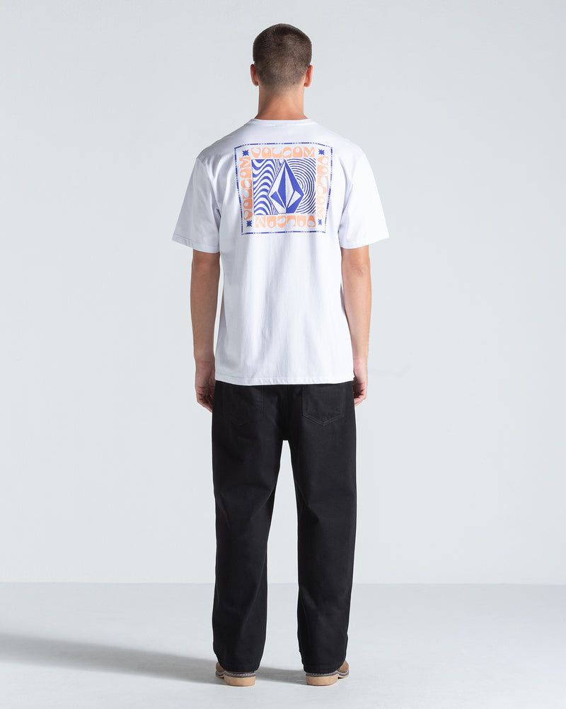 Camiseta Regular Volcom Wavy Train Branca