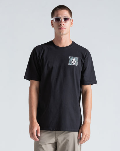 Camiseta Regular Volcom Wavy Train Preta