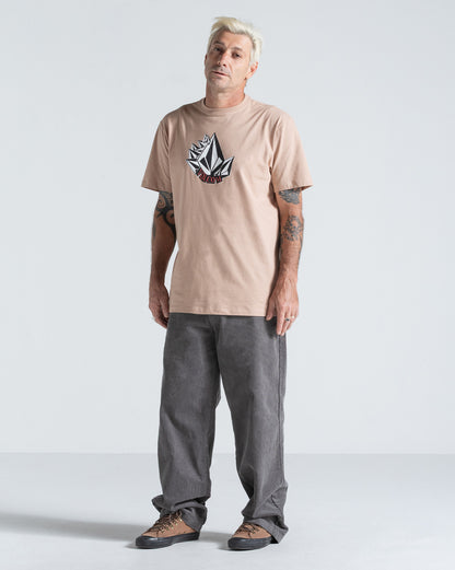 Camiseta Regular Volcom Shmoot Bege