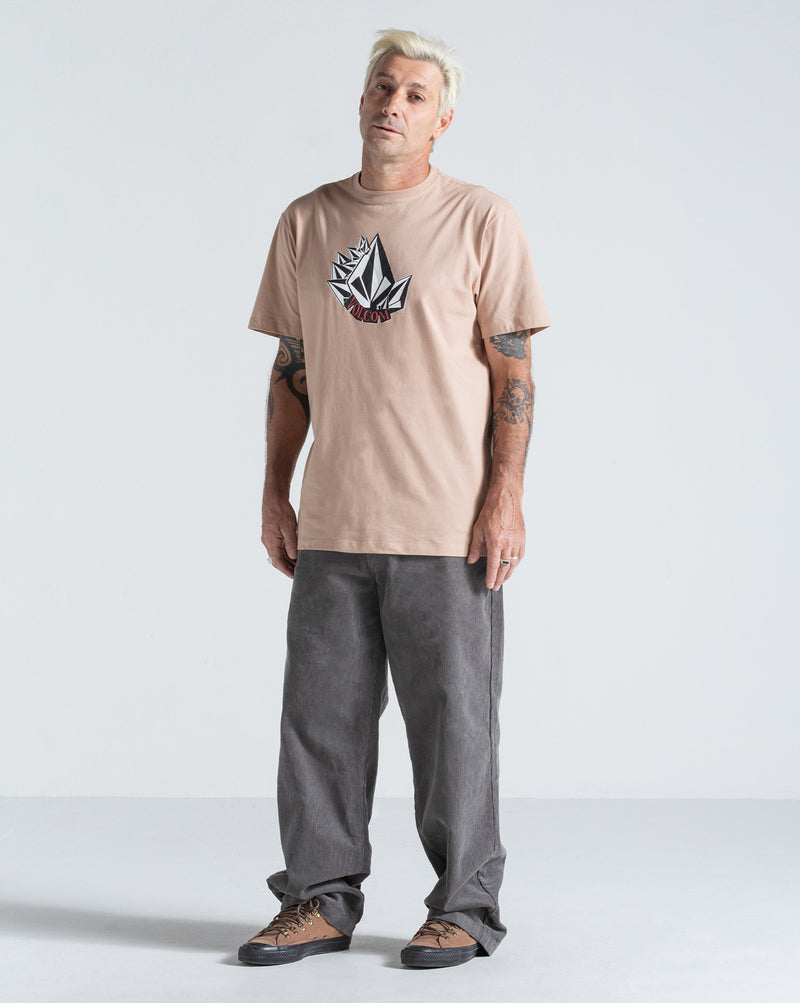 Camiseta Regular Volcom Shmoot Bege
