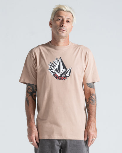 Camiseta Regular Volcom Shmoot Bege