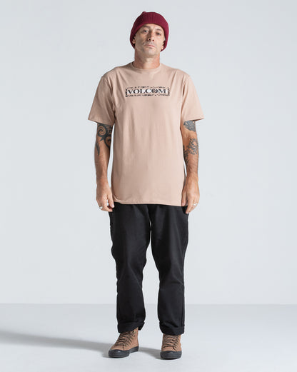 Camiseta Regular Volcom You Drain Bege