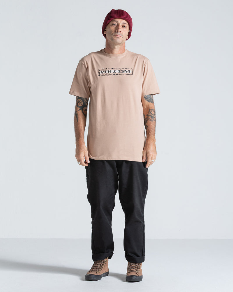 Camiseta Regular Volcom You Drain Bege