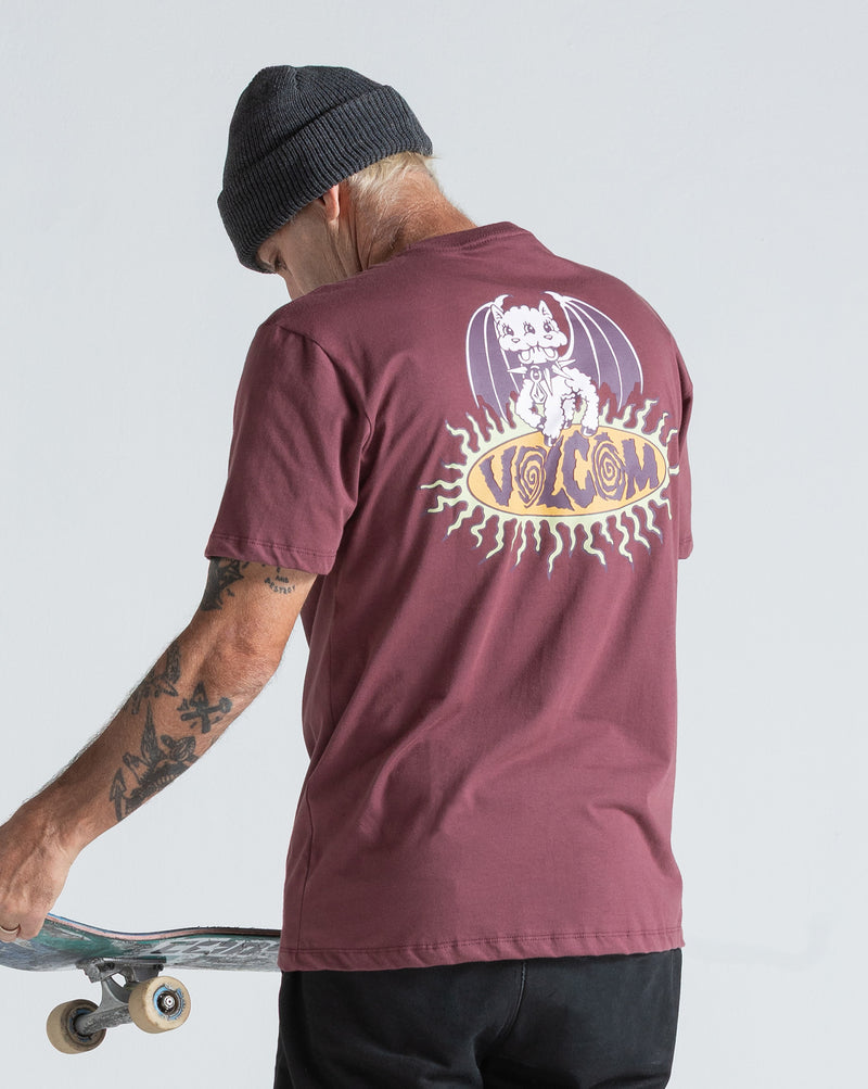 Camiseta Regular Volcom Sunster Bordô