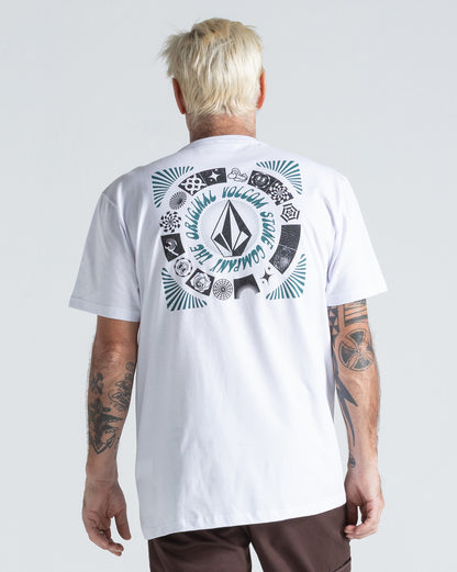 Camiseta Regular Volcom Round Out Branca
