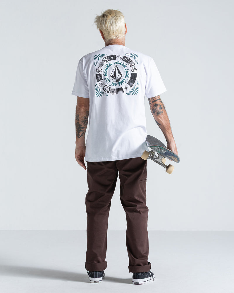 Camiseta Regular Volcom Round Out Branca
